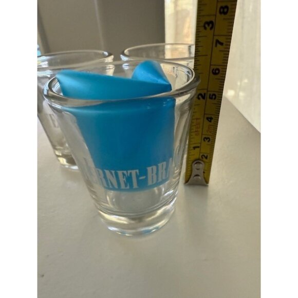 Fernet-Branca Milano Italian Liqueur White Set of 3 Clear Glass Shot Glasses New - Picture 6 of 6